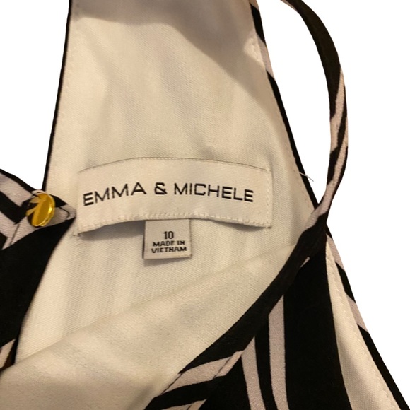 Emma & Michele - Black & White Striped Jumpsuit - Size 10 - Picture 3 of 8